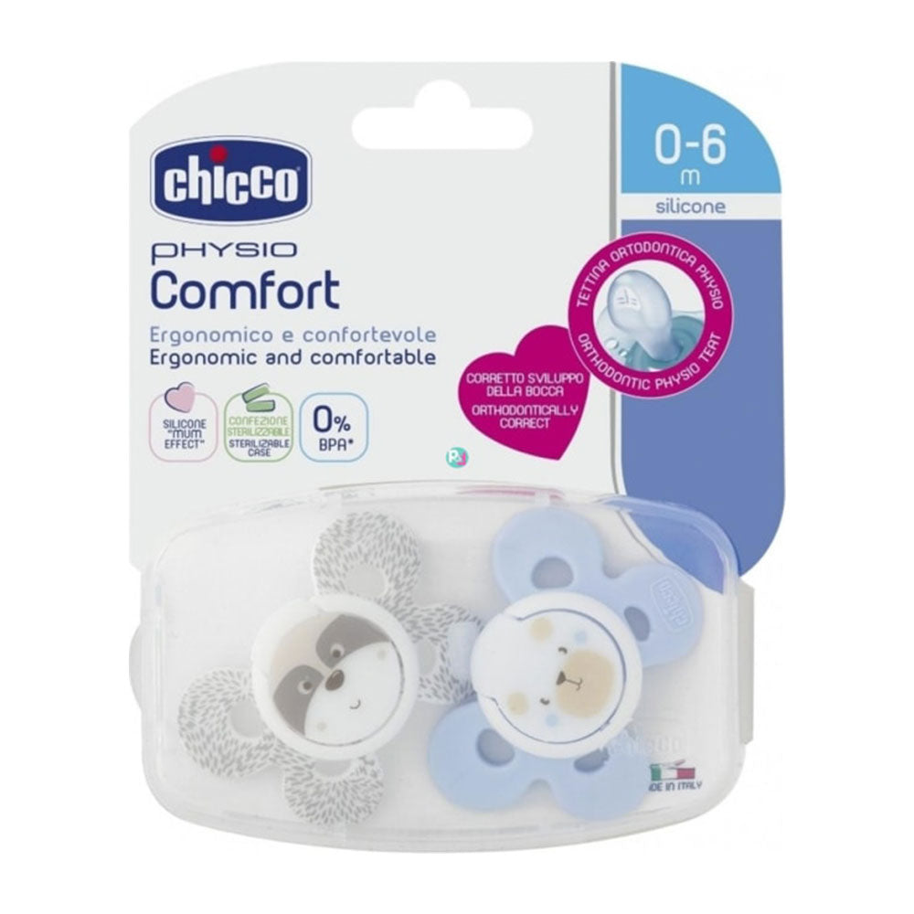 Chicco Physio Comfort Silicone Pacifier 2pk (0-6mos)