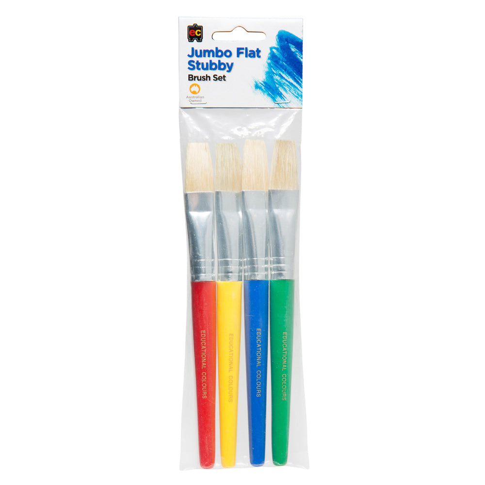 Jumbo Flat Stubby Brush (Set of 4)