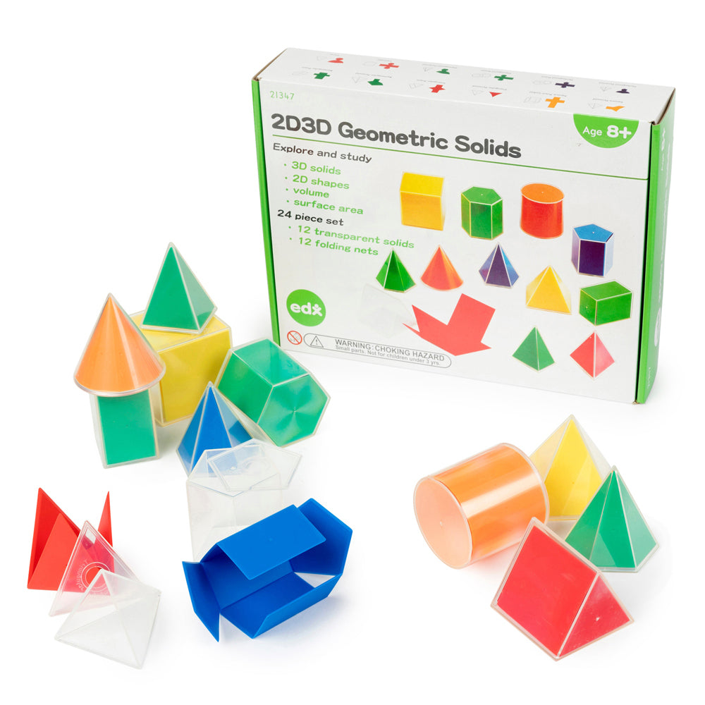 Folding 2D/3D Geometric Solids (Set of 12)
