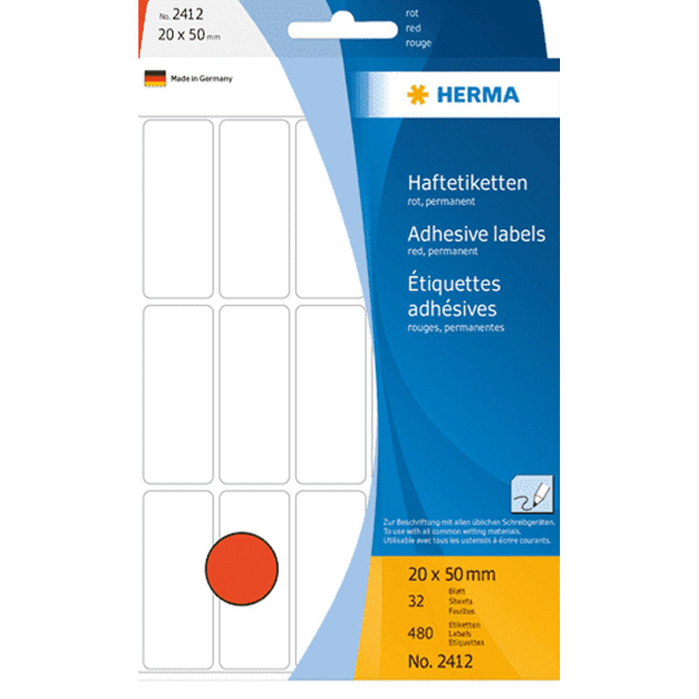 ヘルマ多目的色のラベル(赤)