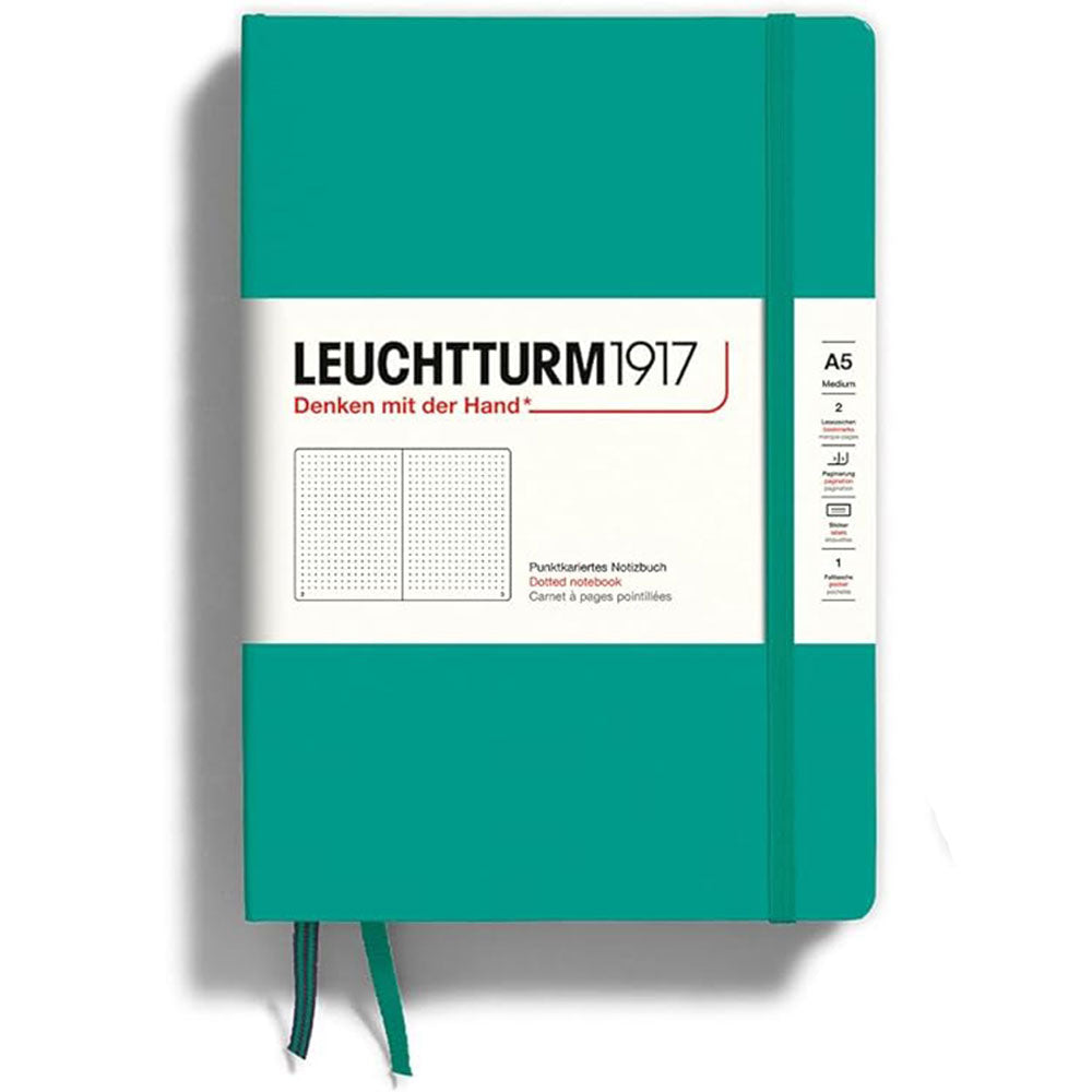 LeuchtturmハードカバードットドートブックA5(緑)