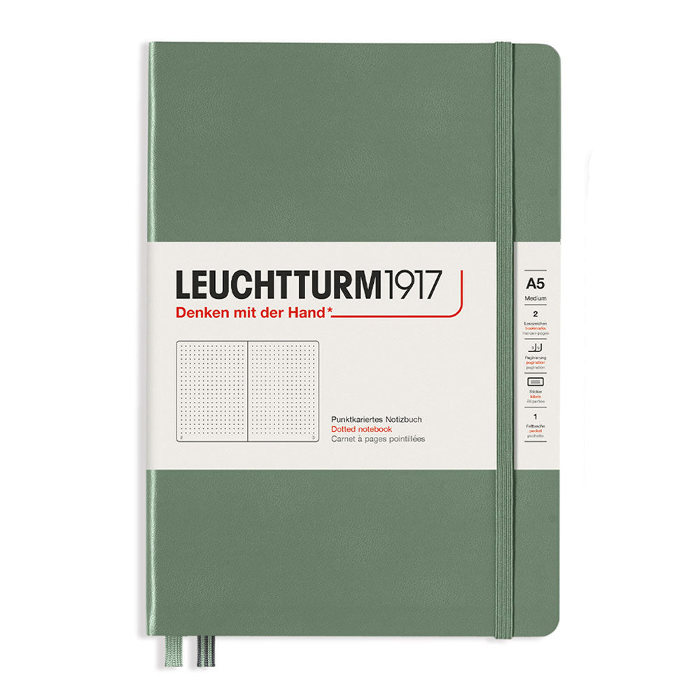 LeuchtturmハードカバードットドートブックA5(緑)