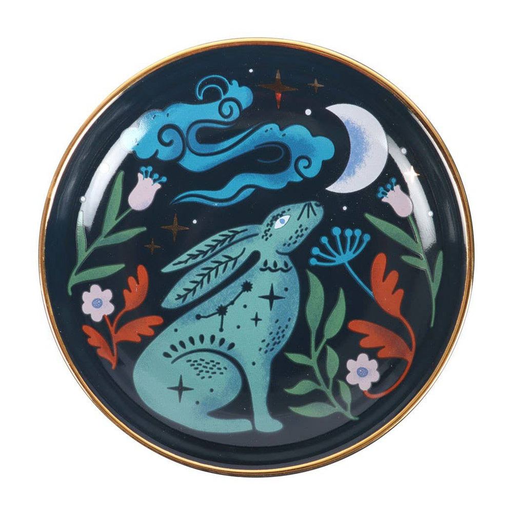 Midnight Hare Ceramic Trinket Dish