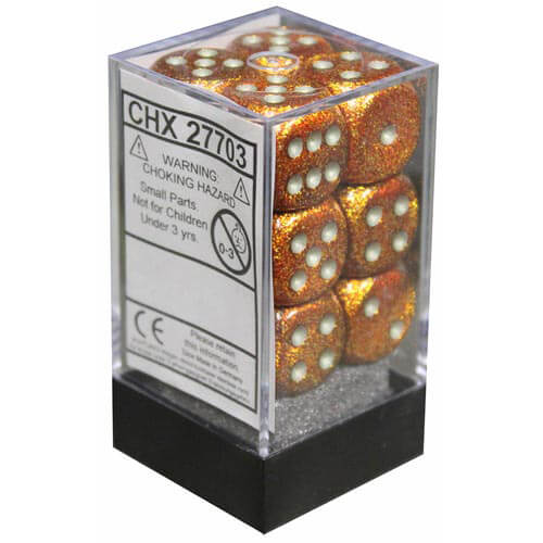 D6 Dice Glitter 16mm (12 Dice)