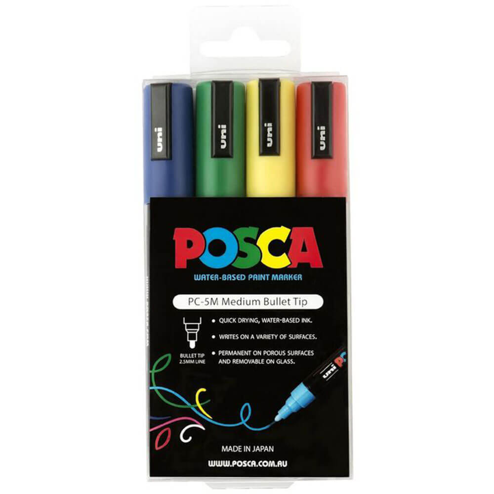UNI POSCA 2.5mmチップマーカーの各種(4pk)