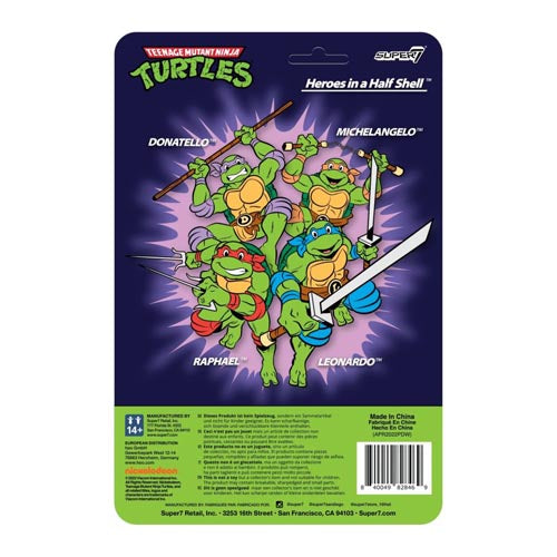 TMNT TV'87 Michelangelo Toon Reaction 3.75" Figure