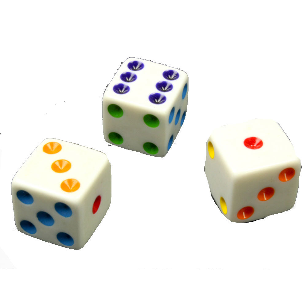 Chessex Opaque D6 Multi-Coloured Pips Dice (16mm)