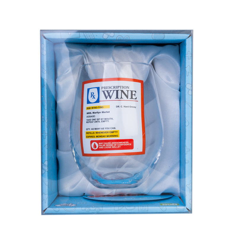 Prescription Stemless Wine Glass