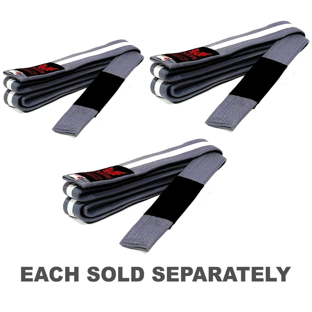 Morgan IBJJf Approved BJJ Grey Belt with White Stripe & Tip