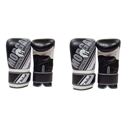 Morgan Aventus Leather Curved Bag Mitts (Black/White)