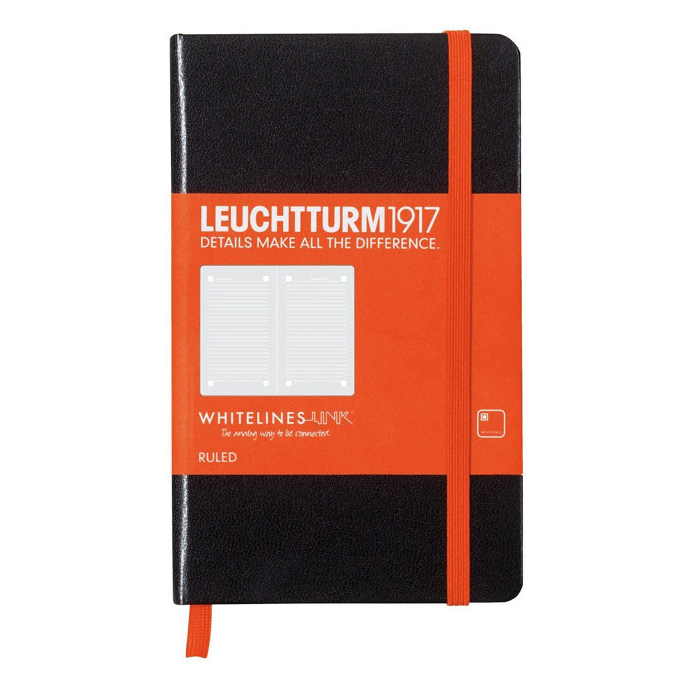 Leuchtturm HC Whitelines Link Dested Notebook (sort)